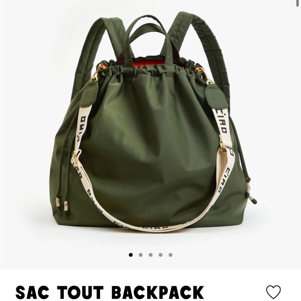NWT Olive Green Sac Tout Backpack